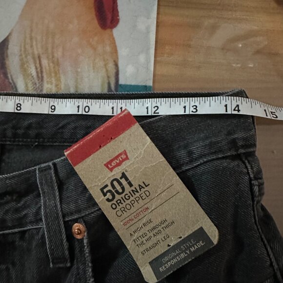 ⭐Levi's 501 Original Cropped Jeans Womens 27x26 Button Fly 27x26 Denim Gray New⭐ - Picture 8 of 11